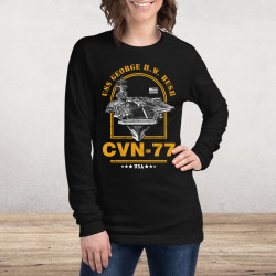 CVN-77 USS George HW Bush Aircraft Carrier Long Sleeve Tee