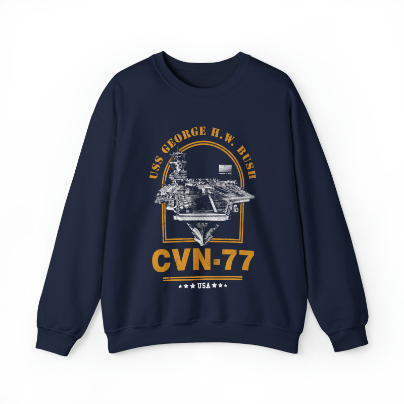 CVN-77 USS George HW Bush Aircraft Carrier Sweatshirt