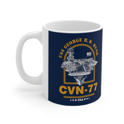 CVN-77 USS George HW Bush Aircraft Carrier Mug (11oz)