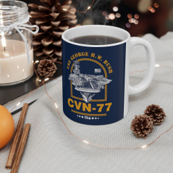 CVN-77 USS George HW Bush Aircraft Carrier Mug (11oz)