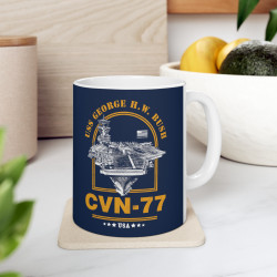 CVN-77 USS George HW Bush Aircraft Carrier Mug (11oz)