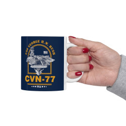 CVN-77 USS George HW Bush Aircraft Carrier Mug (11oz)