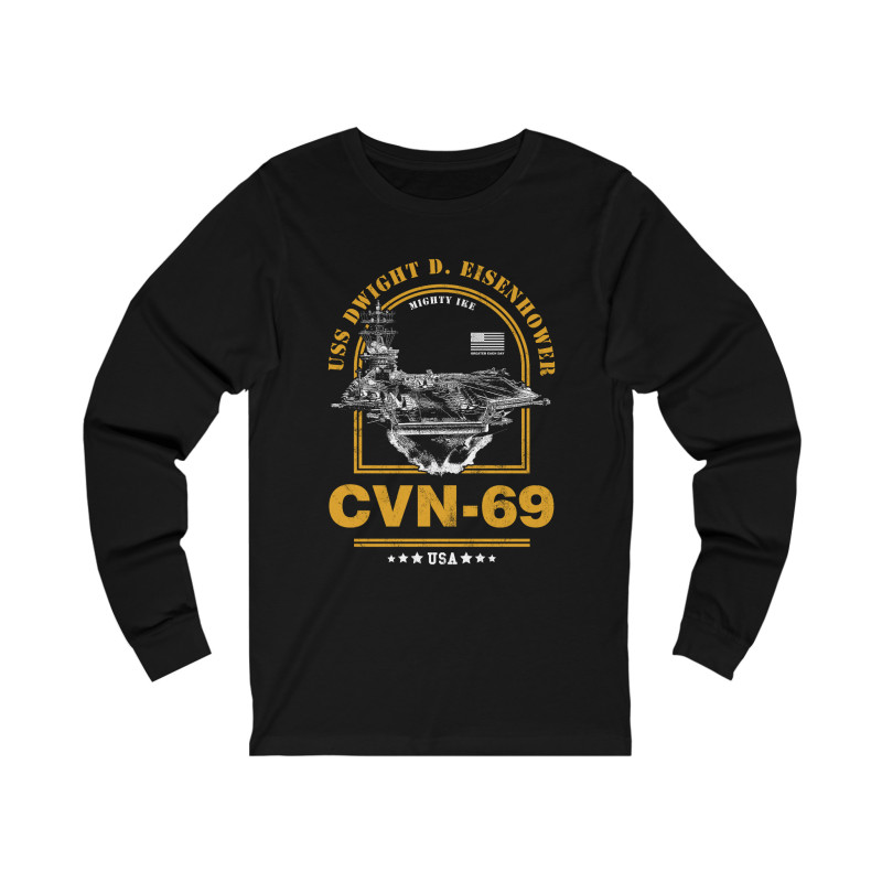 CVN-69 USS Dwight D Eisenhower Aircraft Carrier Long Sleeve Tee