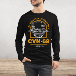 CVN-69 USS Dwight D Eisenhower Aircraft Carrier Long Sleeve Tee