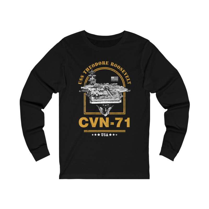 CVN-71 USS Theodore Roosevelt Aircraft Carrier Long Sleeve Tee